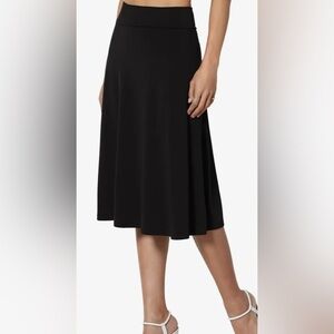 New-Zenana Classic Black A-Line Skirt